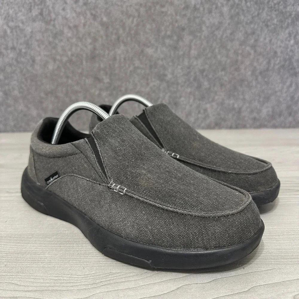 OrthoComfoot‎ ZGBX02 Loafers Mens 42 US 9 Gray Canvas Slip On Orthopedic Shoes